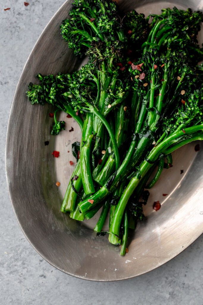 Roasted Broccolini with Garlic and Red Wine Vinegar