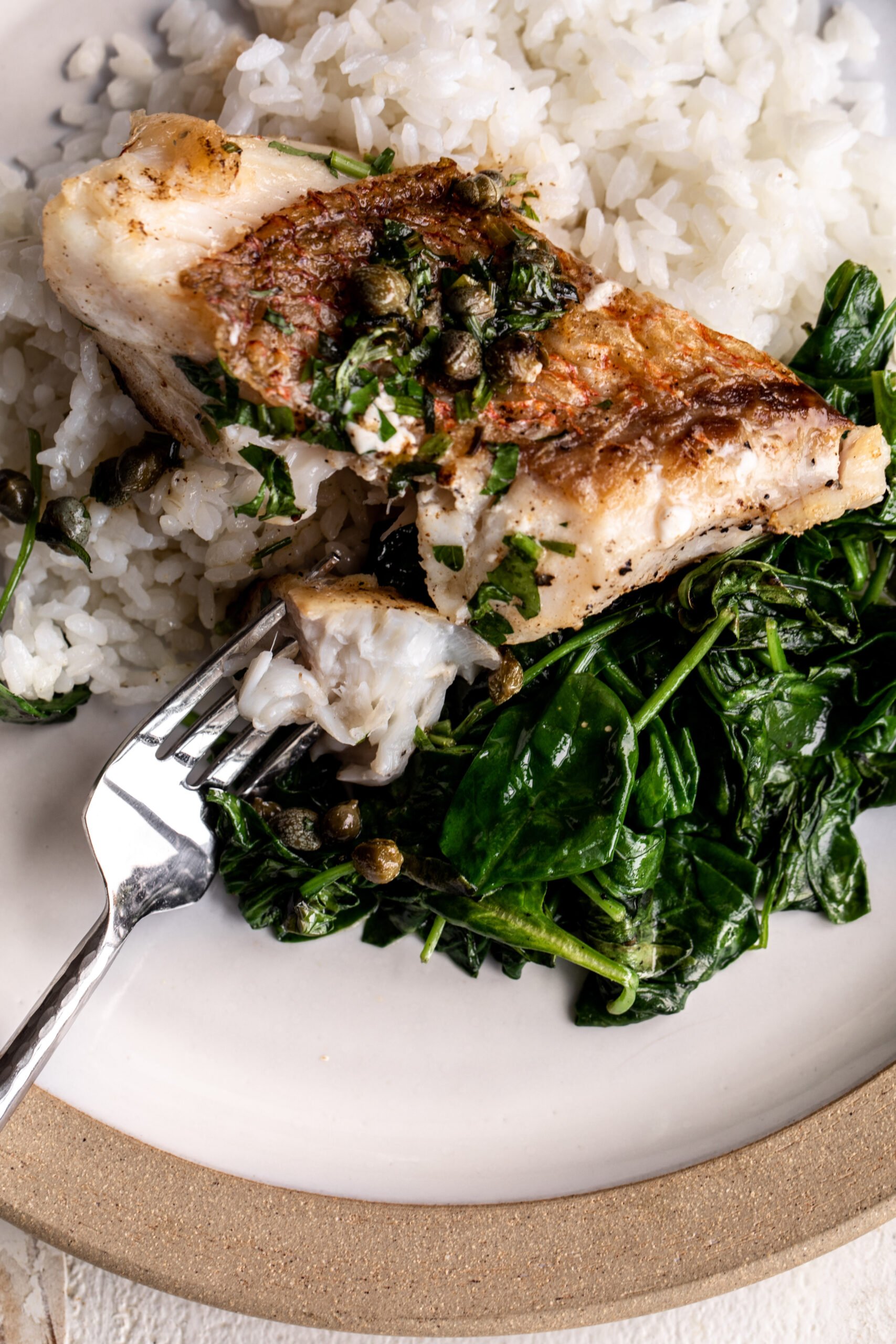 PanSeared White Fish Cooking with Cocktail Rings