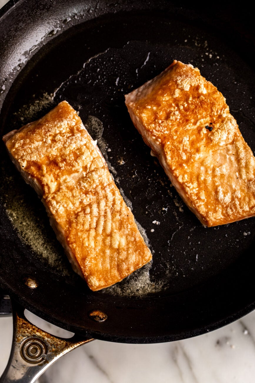 crispy atlantic salmon.
