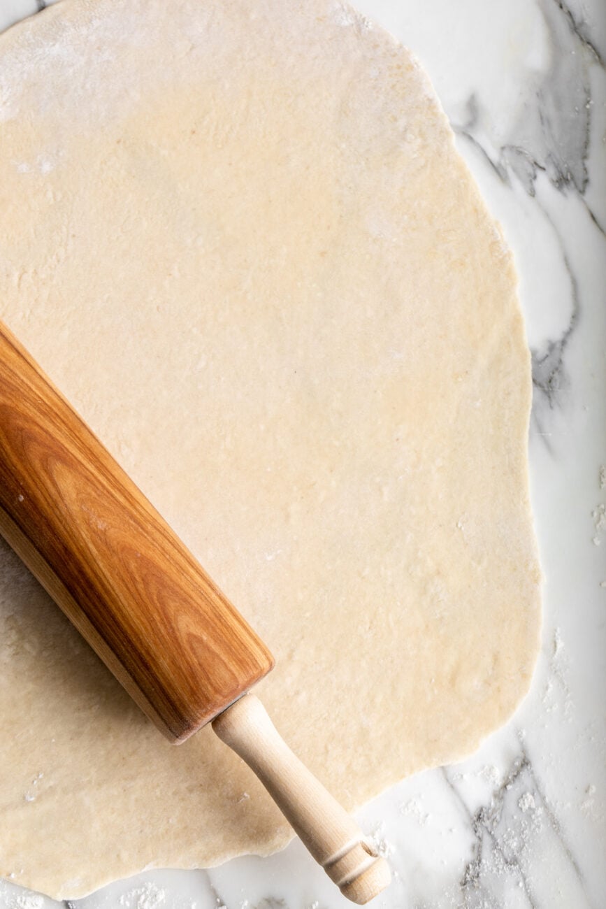 rolled out dough.