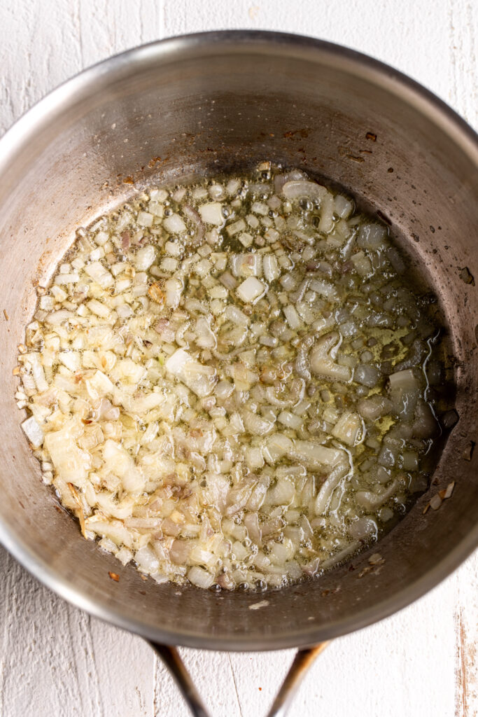 Step 1: Sauté onions.