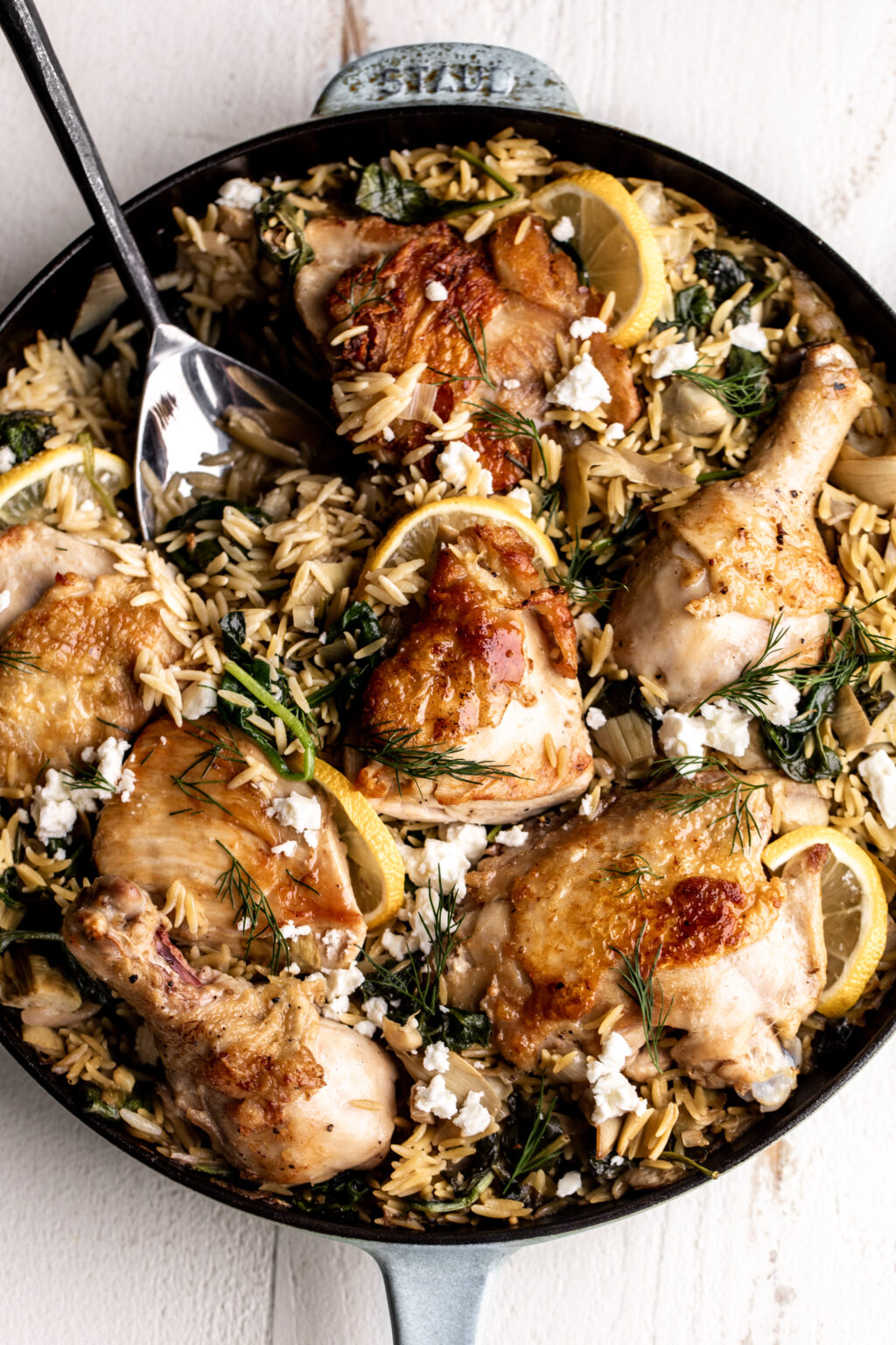 Spinach and Artichoke Chicken and Orzo Bake