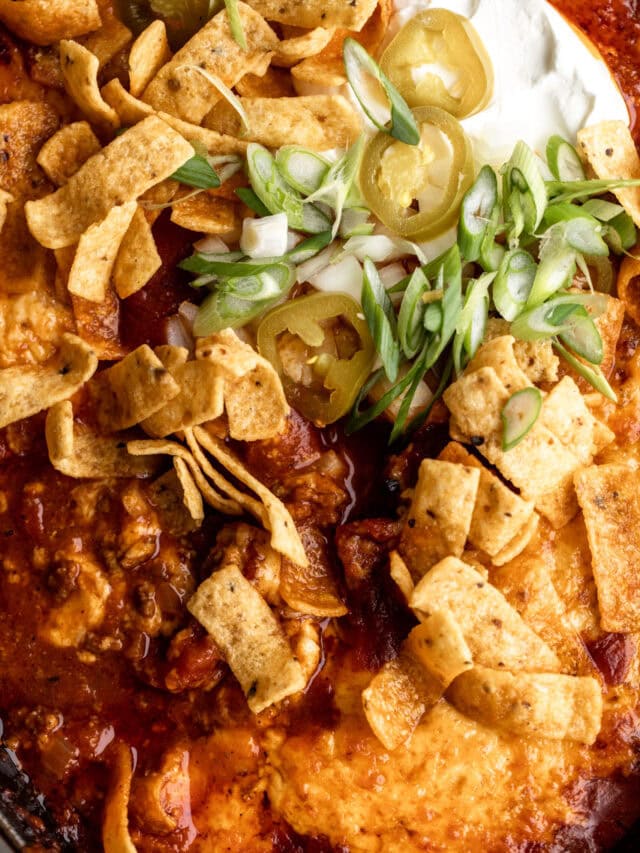 Chili Cheese Frito Pie Cooking with Cocktail Rings