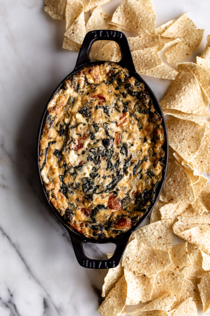 hot spinach dip with tortilla chips recipe
