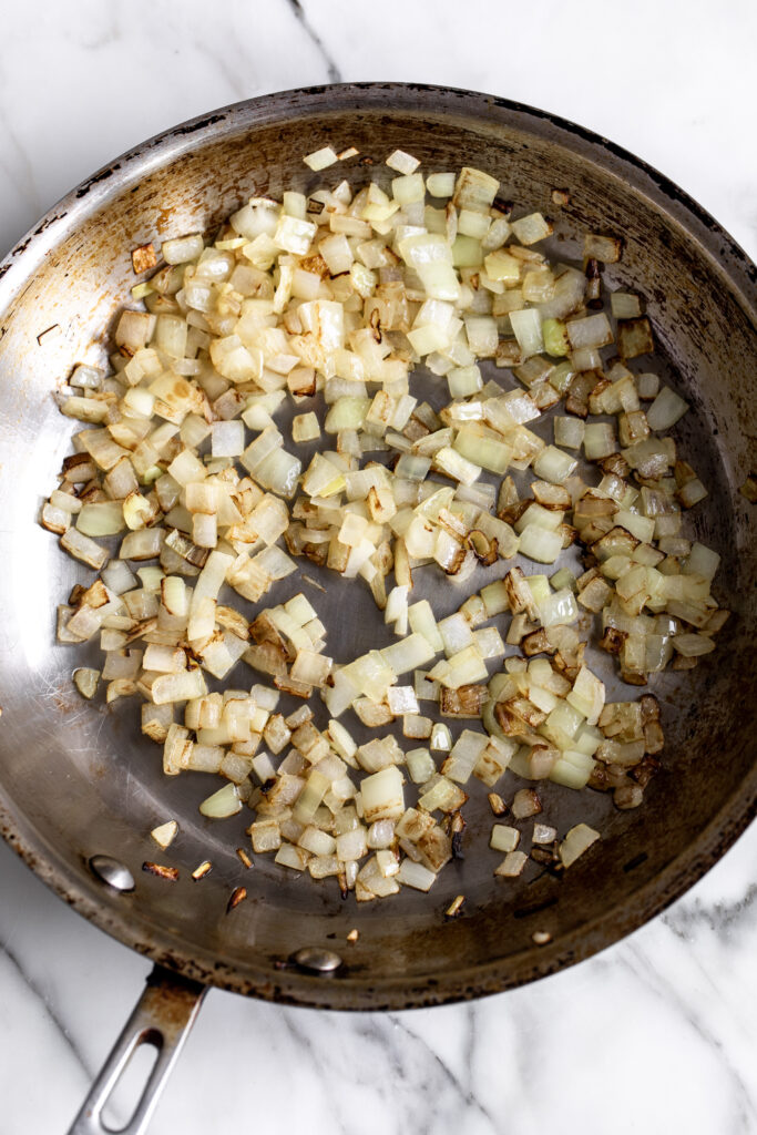 sautéed onion in sauté pan