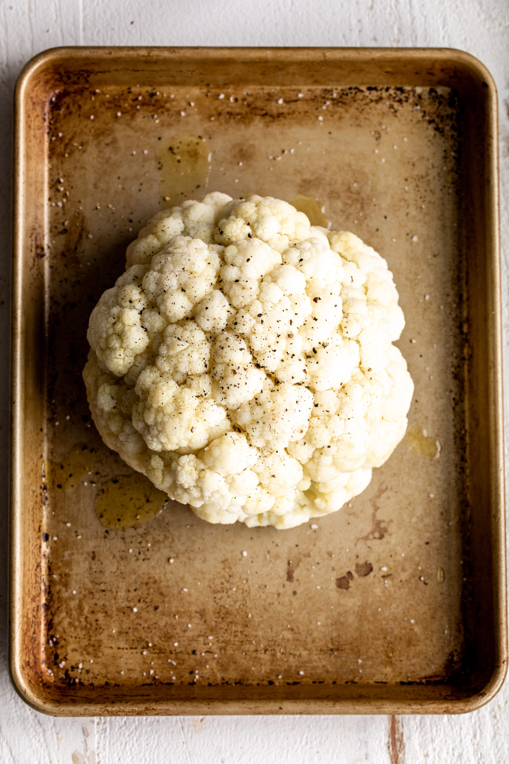 Roasted Cauliflower Pita Cooking with Cocktail Rings