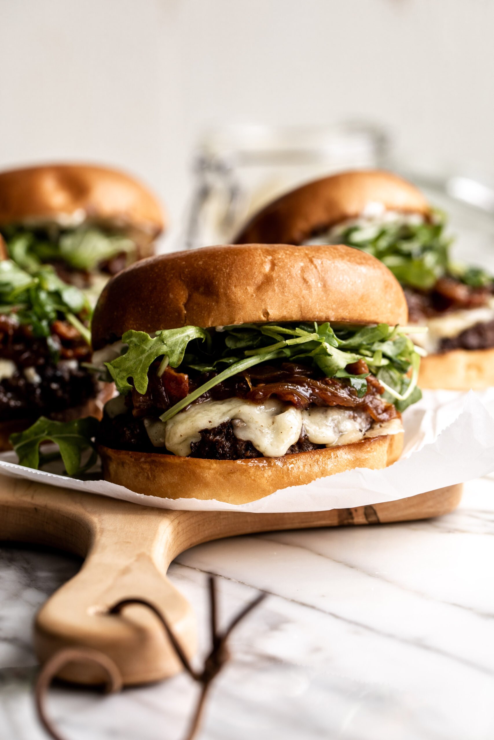 French Onion Soup Burger Cooking with Cocktail Rings