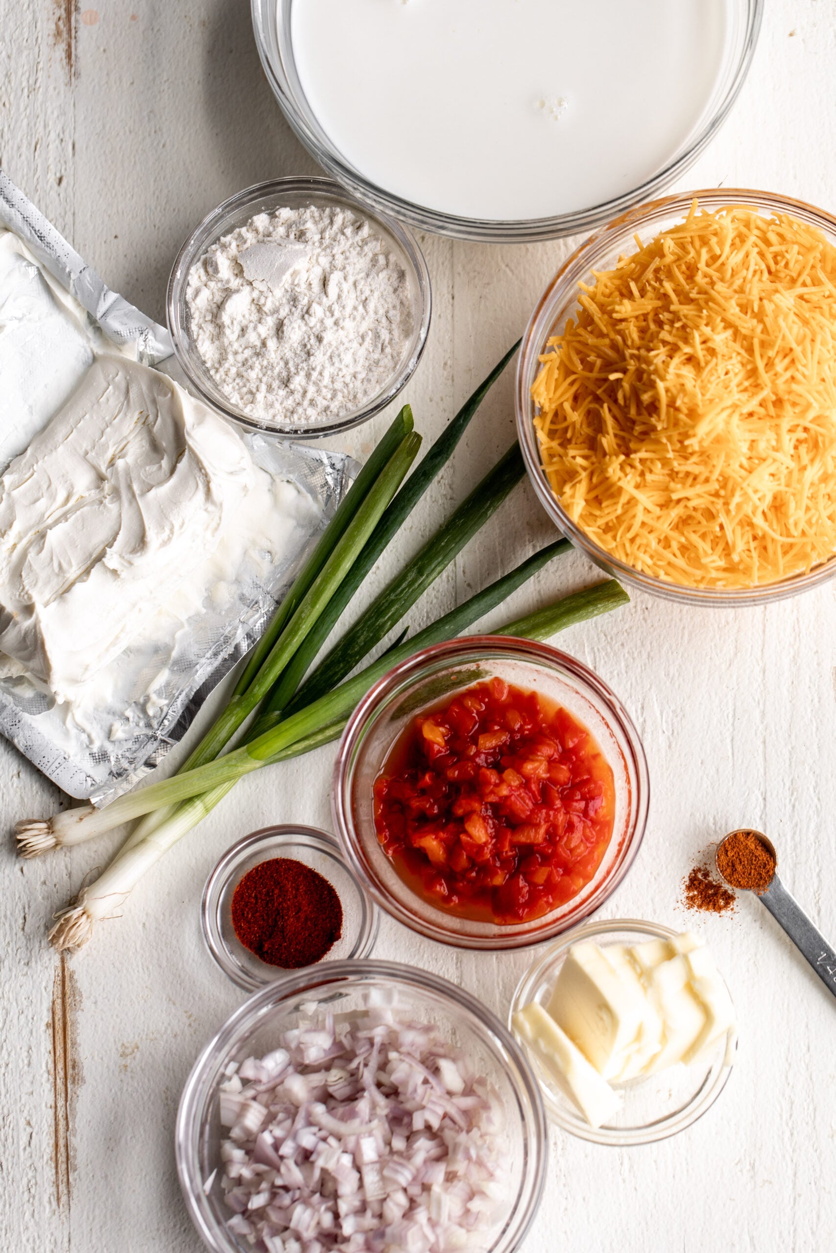 ingredients for Pimento Mac and Cheese.