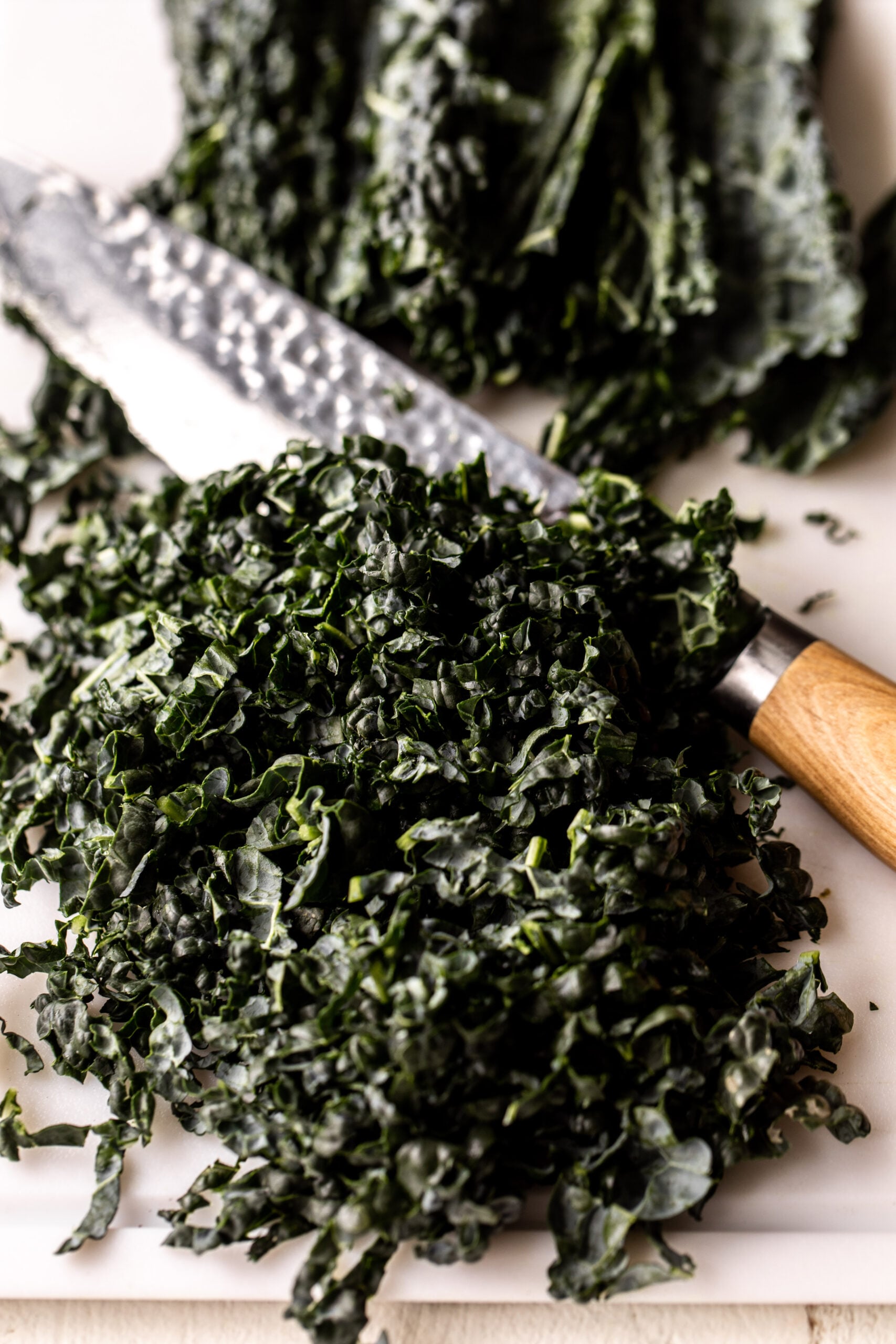 finely shredded dinosaur kale for Crispy Halloumi Kale Salad.