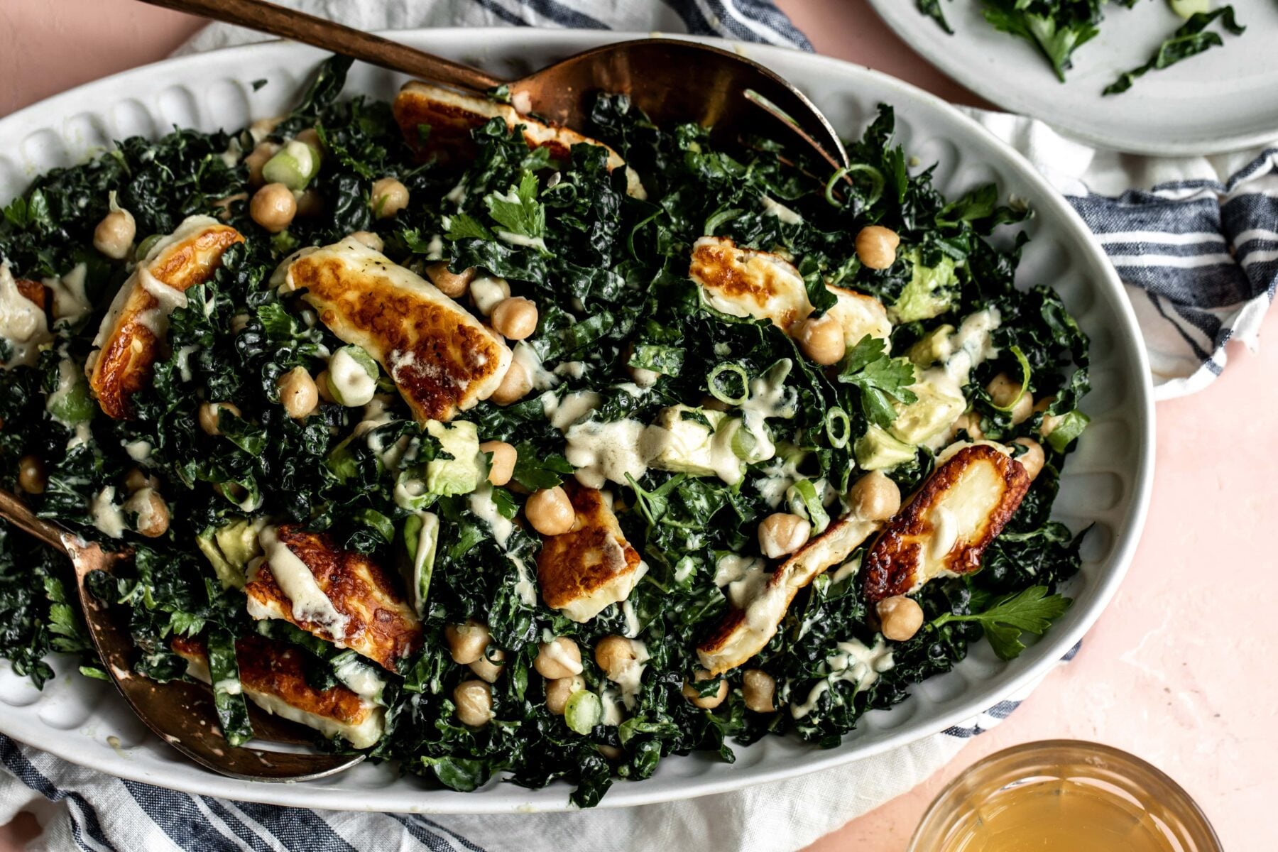 crispy halloumi and kale salad.