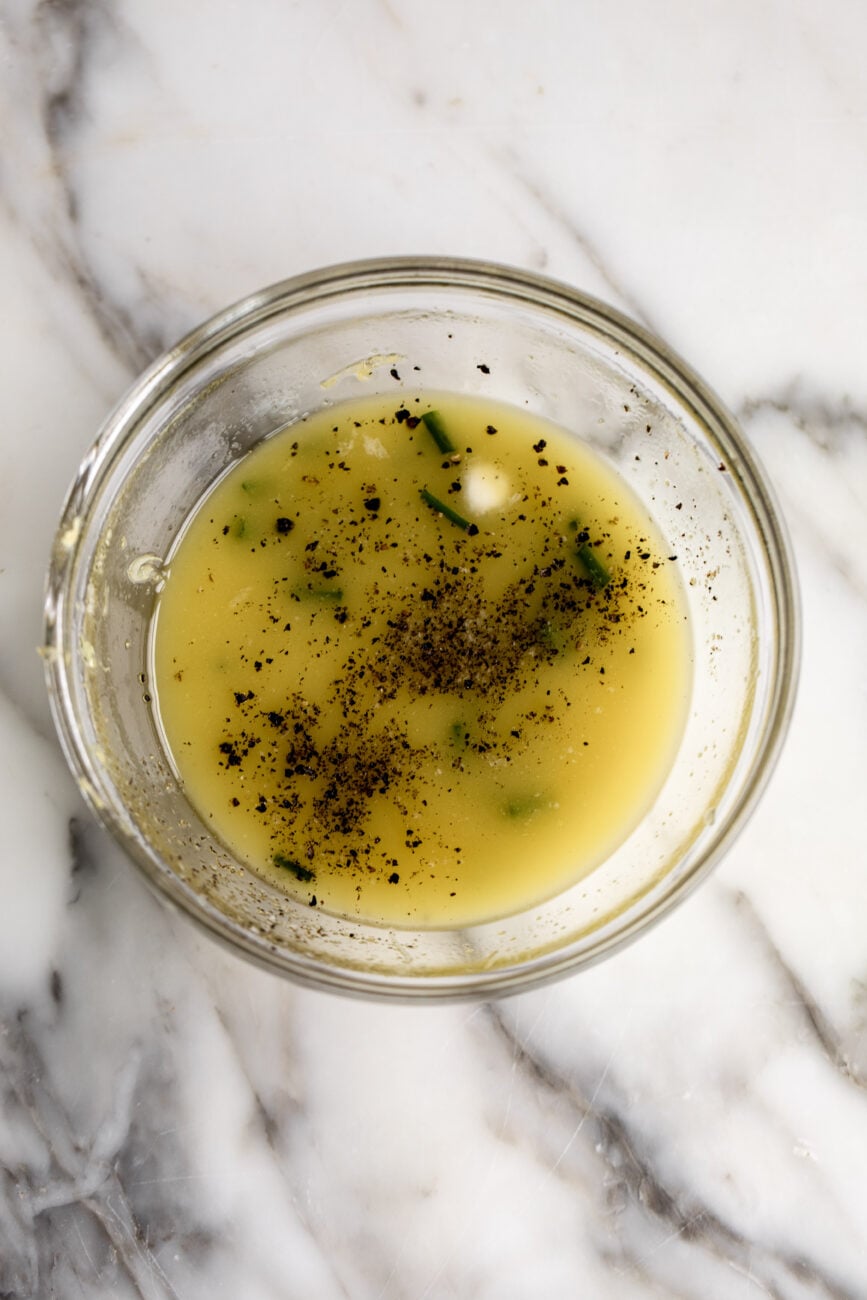 garlic and lemon dressing.