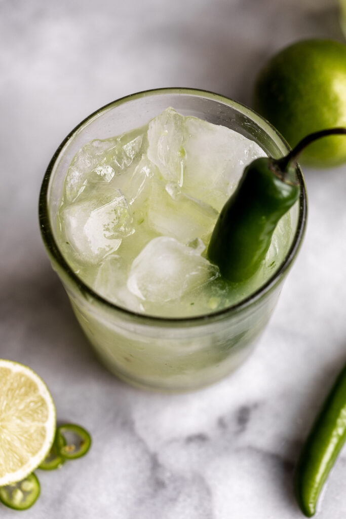 Strained cocktail in glass