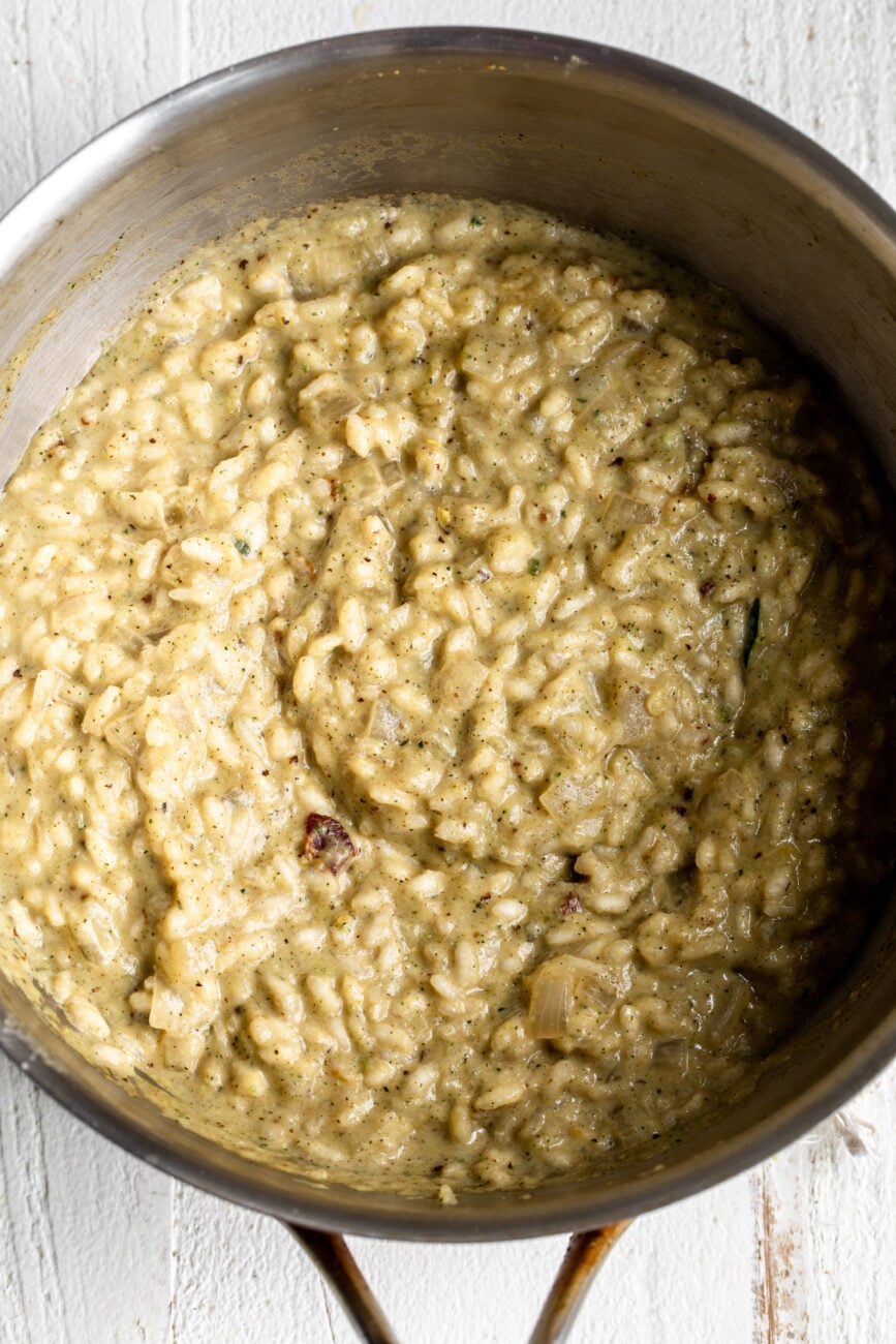 Summer Vegetable Risotto made with zucchini,