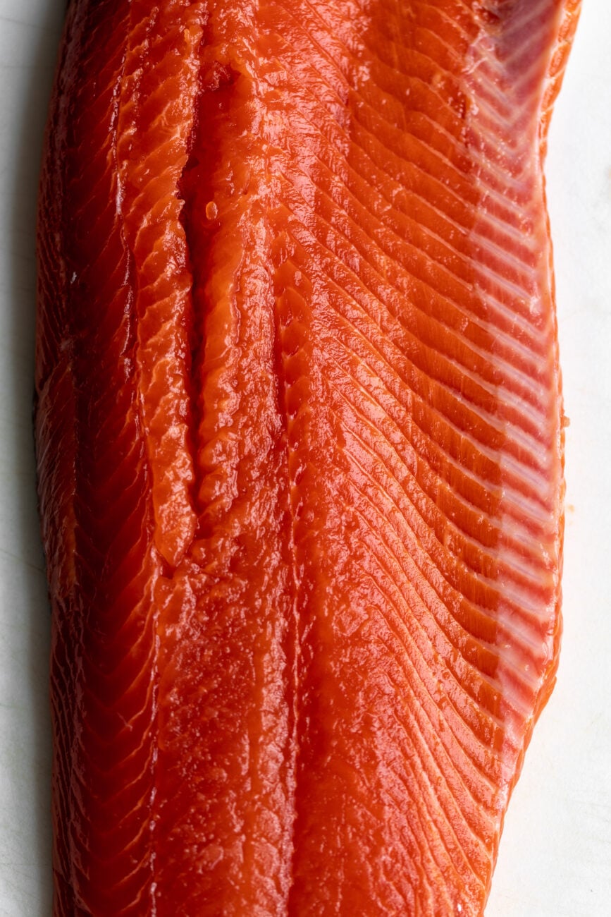 Alaskan sockeye salmon fillet.