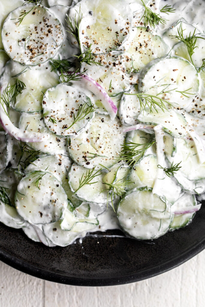 creamy cucumber salad for No Cook Recipes for Summer