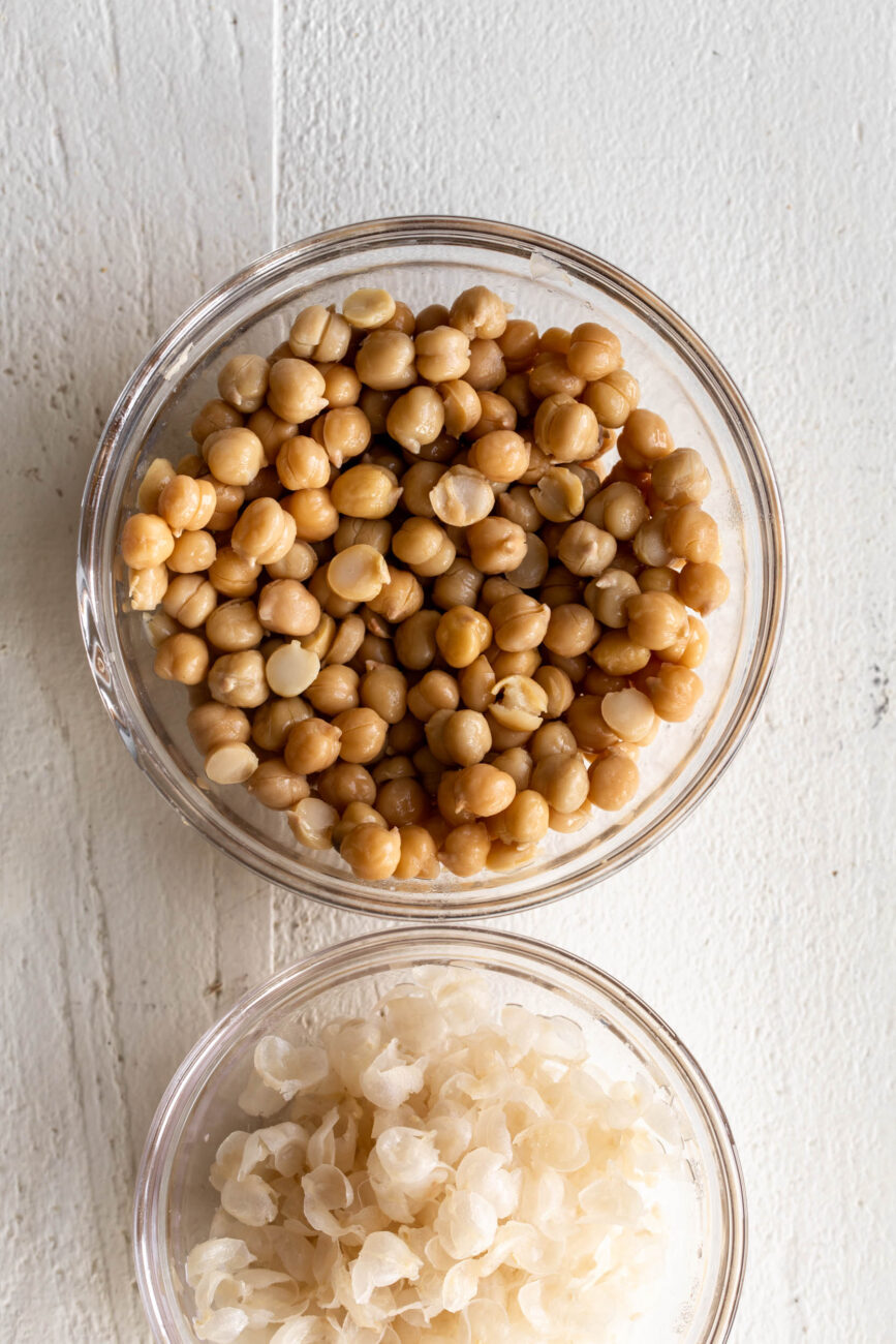 chickpeas with skins removed.