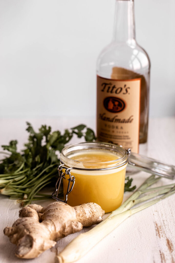Pineapple Ginger Smash with ingredients