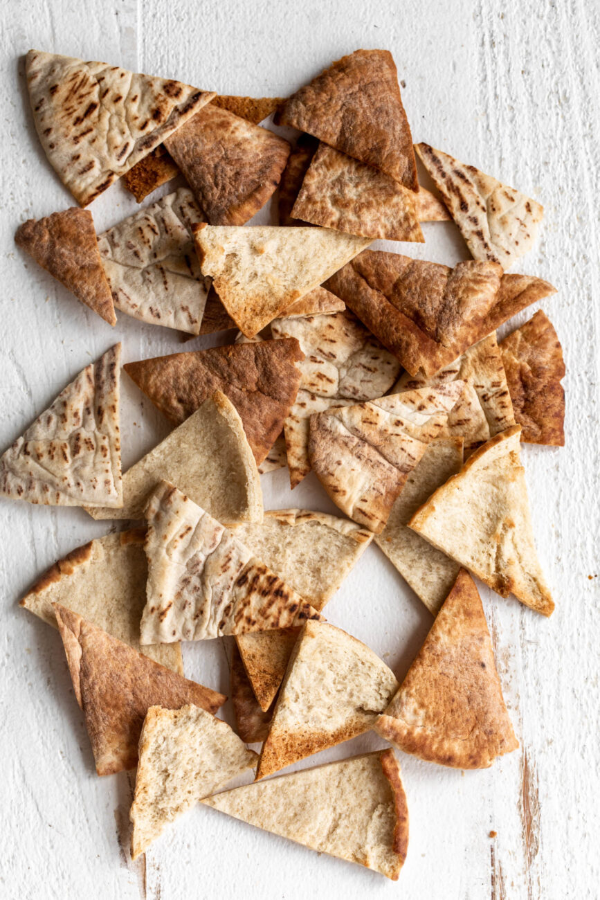 baked pita chips.
