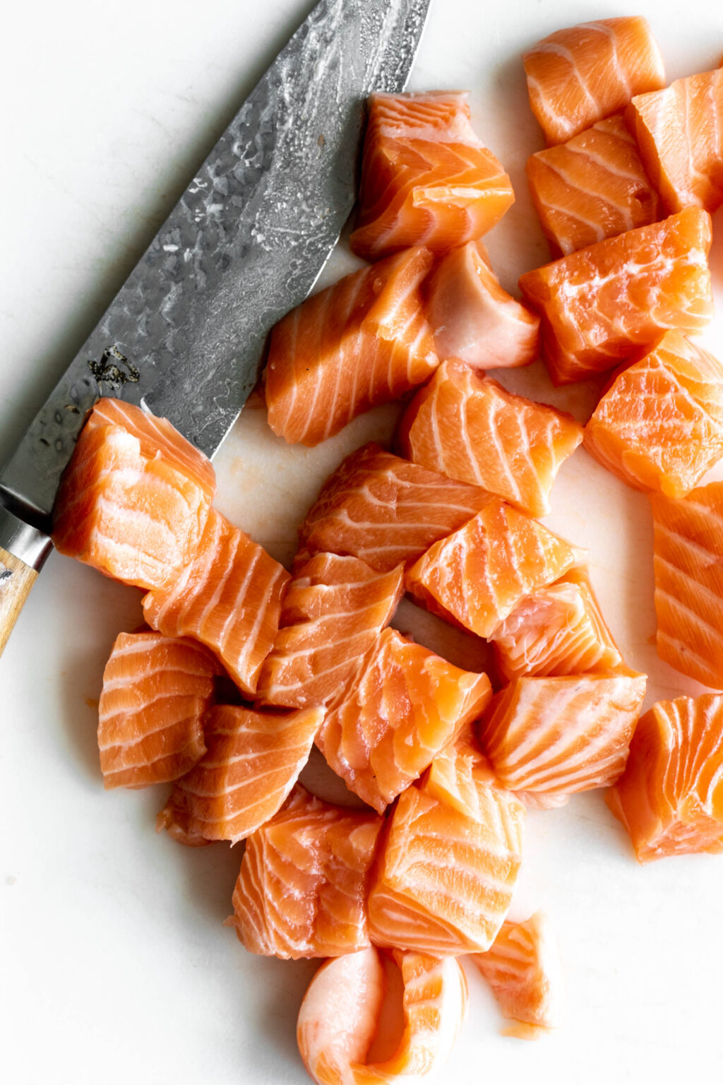 Grilled Salmon Skewers Cooking with Cocktail Rings