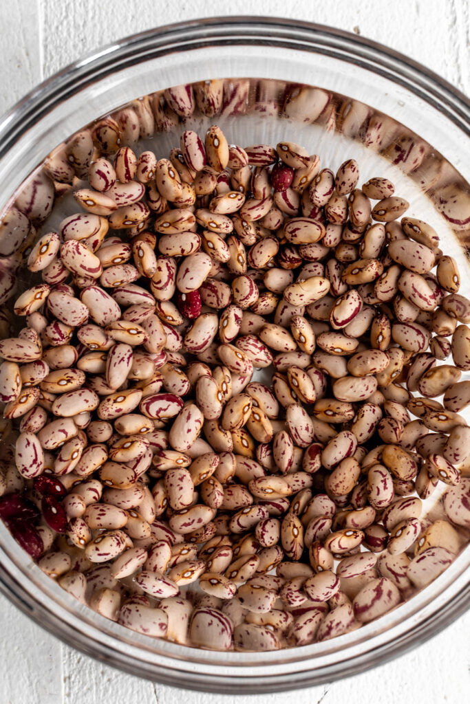 soaked cranberry beans in water