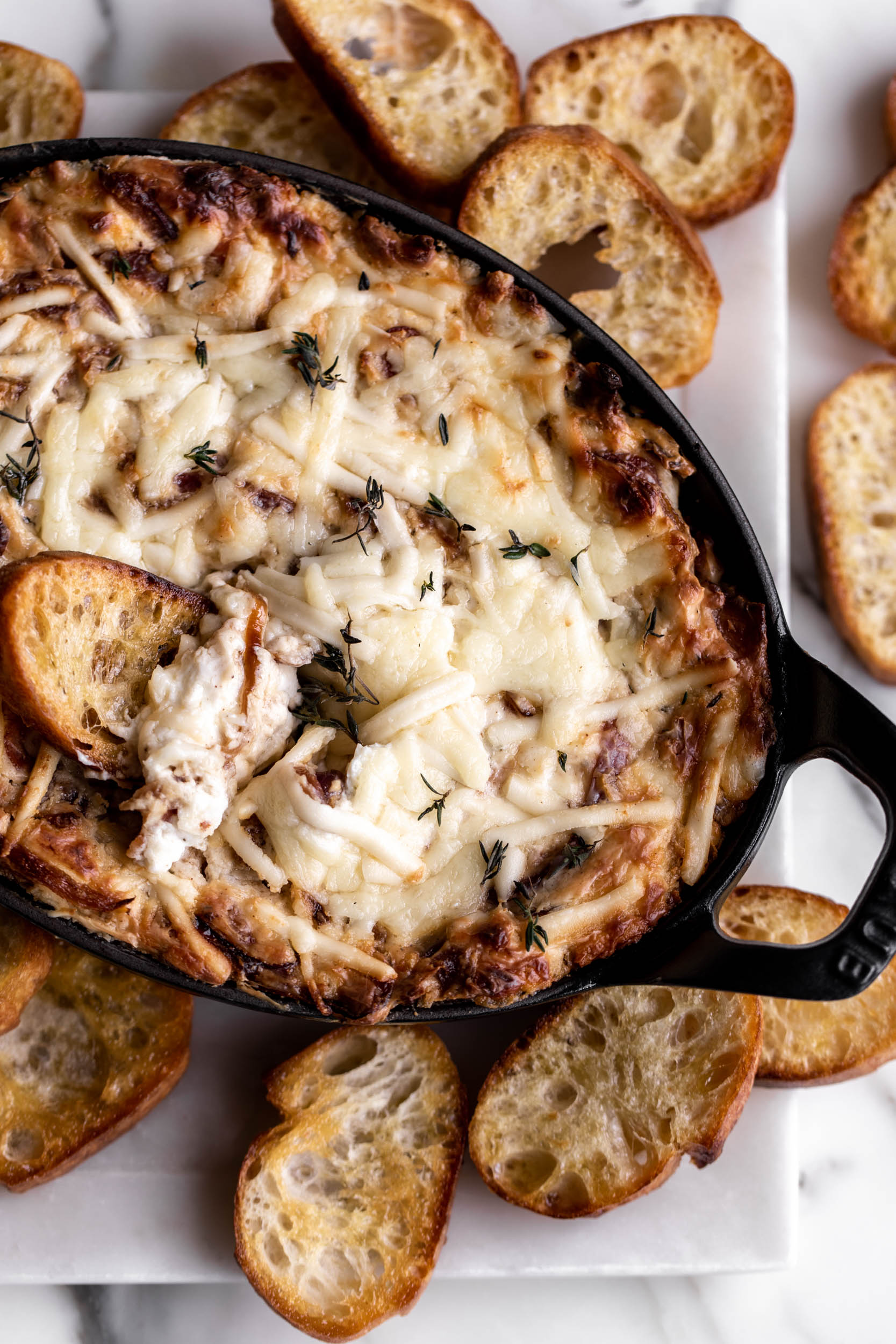 Baked Cheesy Onion and Bacon Dip Cooking with Cocktail Rings