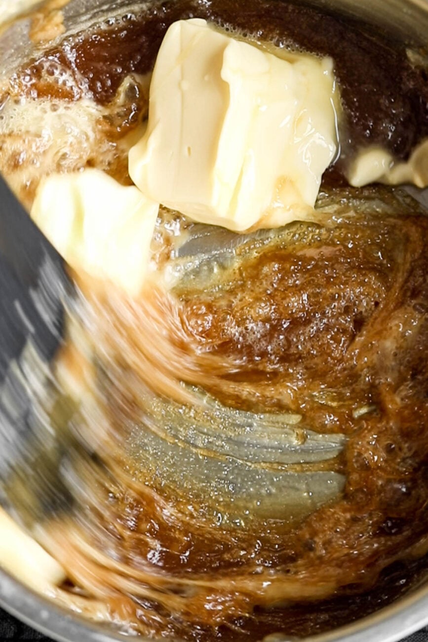 caramel with butter stirred together.