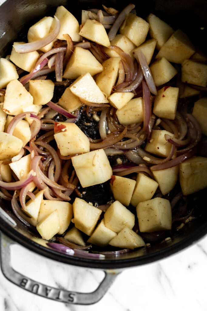 sauted apples and onion