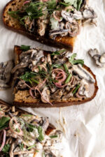 Creamy Mushroom Toast with White Wine & Crème Fraîche - Cooking with