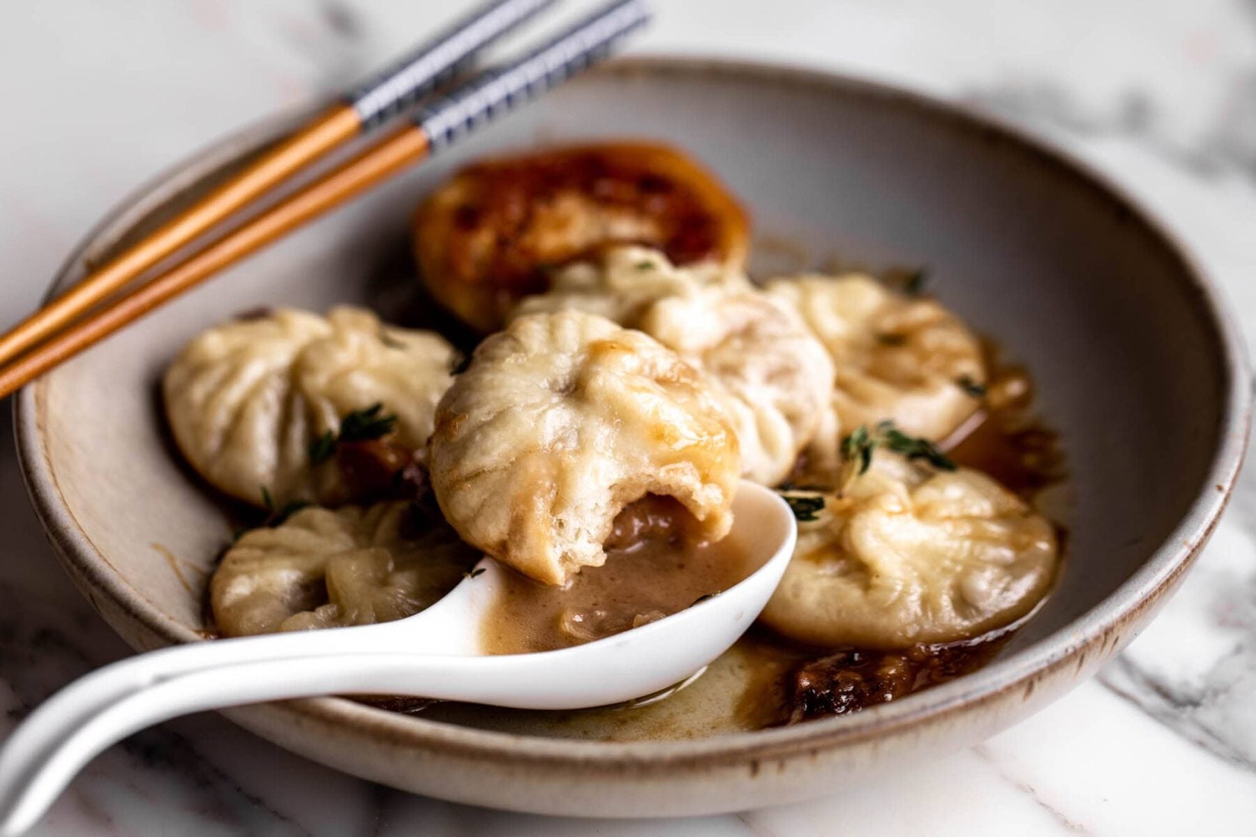 french onion soup dumplings.