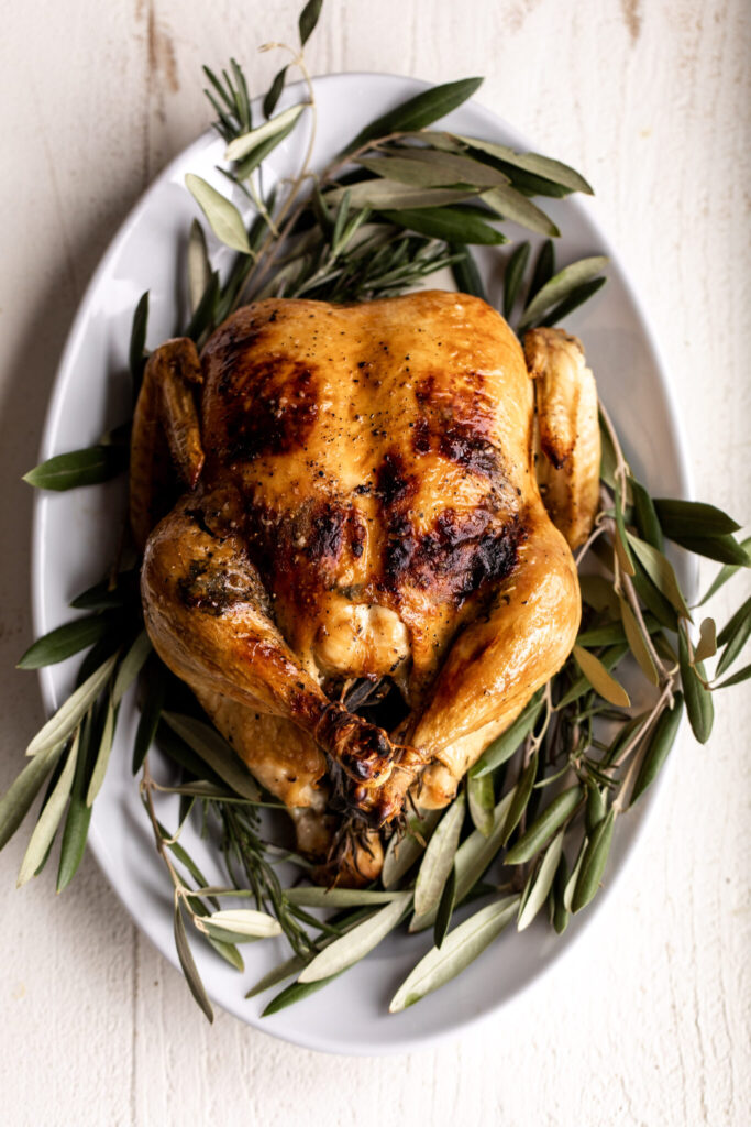 Dry-Brined Herb Roasted Chicken for thanksgiving mains that aren't turkey