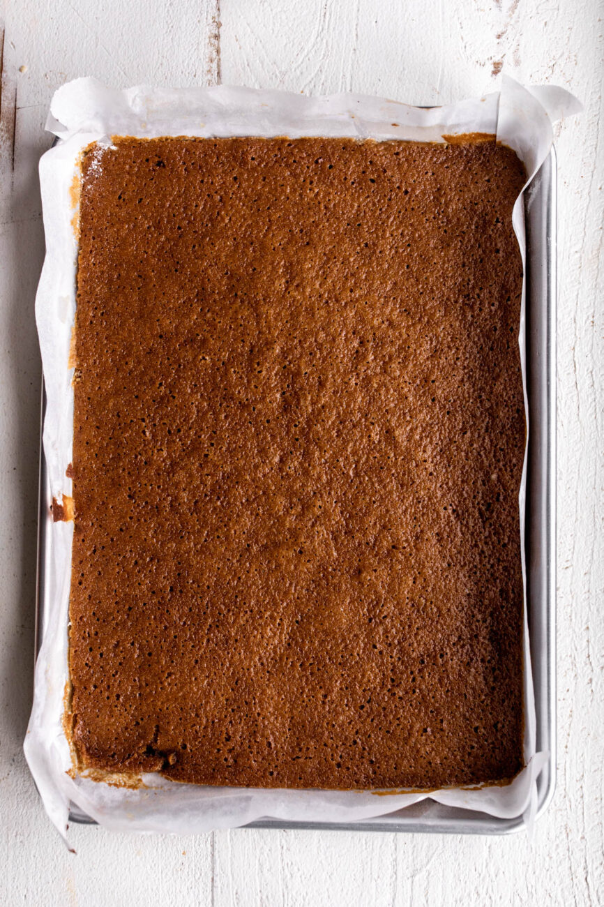 baked pumpkin sponge cake.