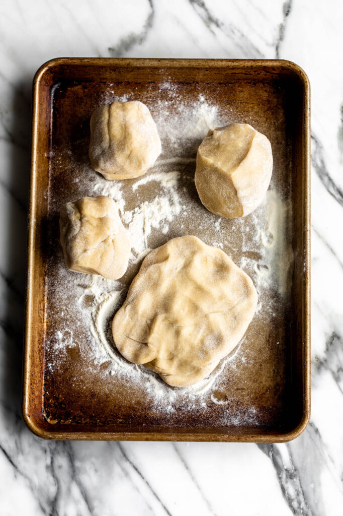 dough on a baking pan