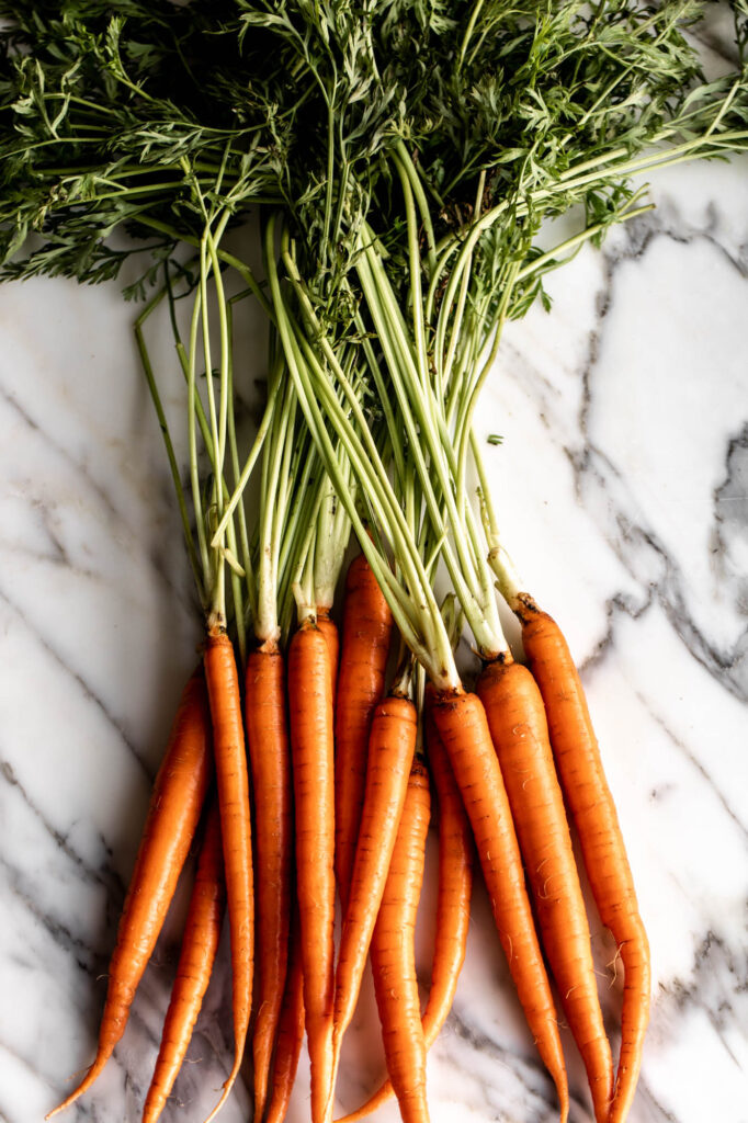 whole carrots with stems