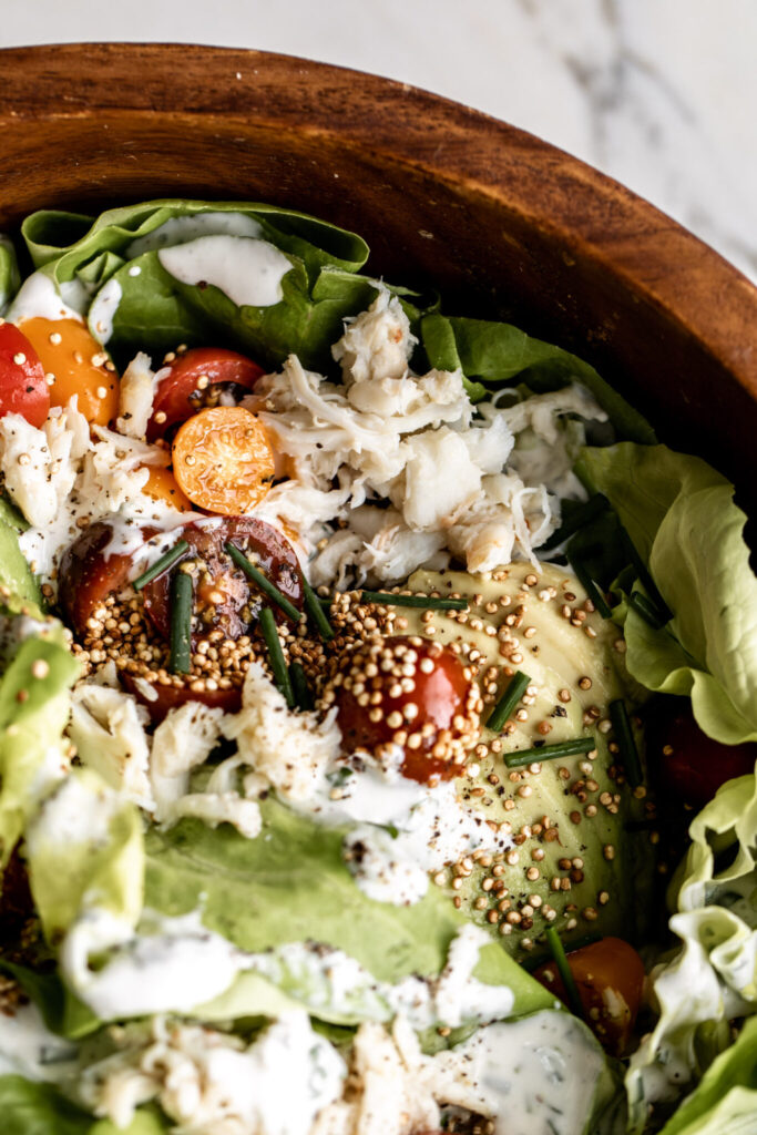 Crab Salad with Popped Quinoa and Tarragon Dressing