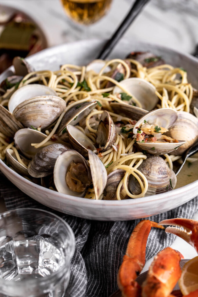 pasta and calms for feast of the seven fishes