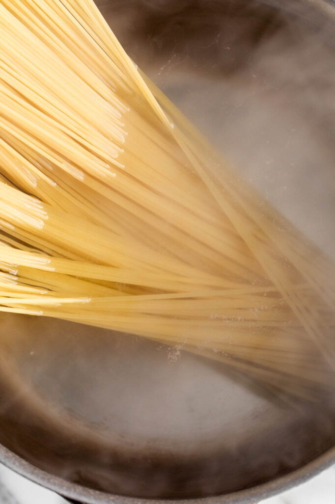cooked spaghetti in pasta