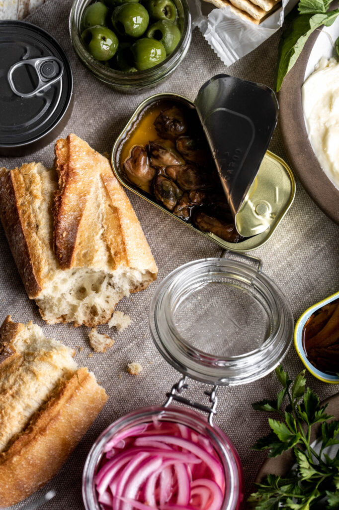 bread and tinned fish