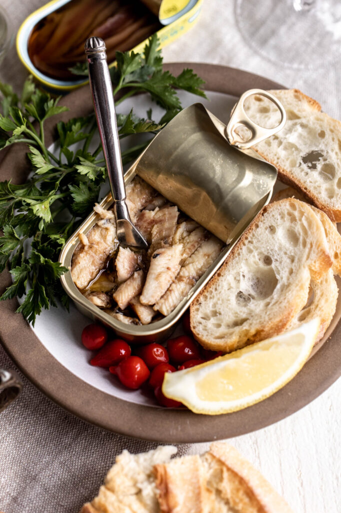 tinned fish and bread