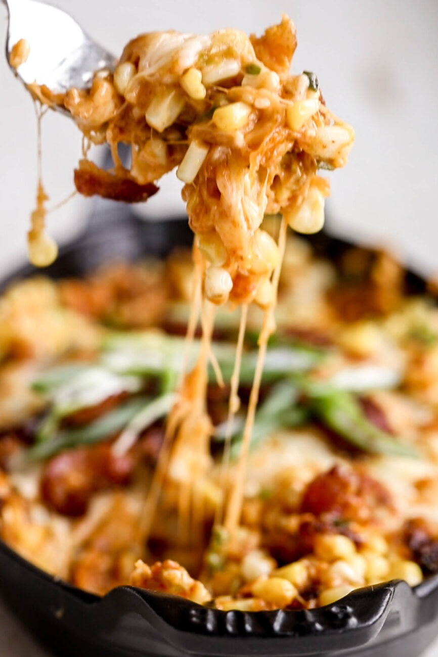 cheesy spicy korean corn.
