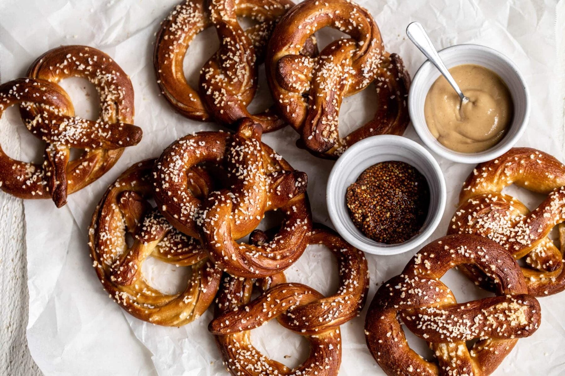 home to make homemade soft pretzels with whole grain mustard.