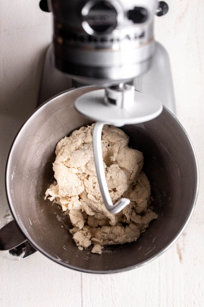 kneading dough for Homemade Soft Pretzels