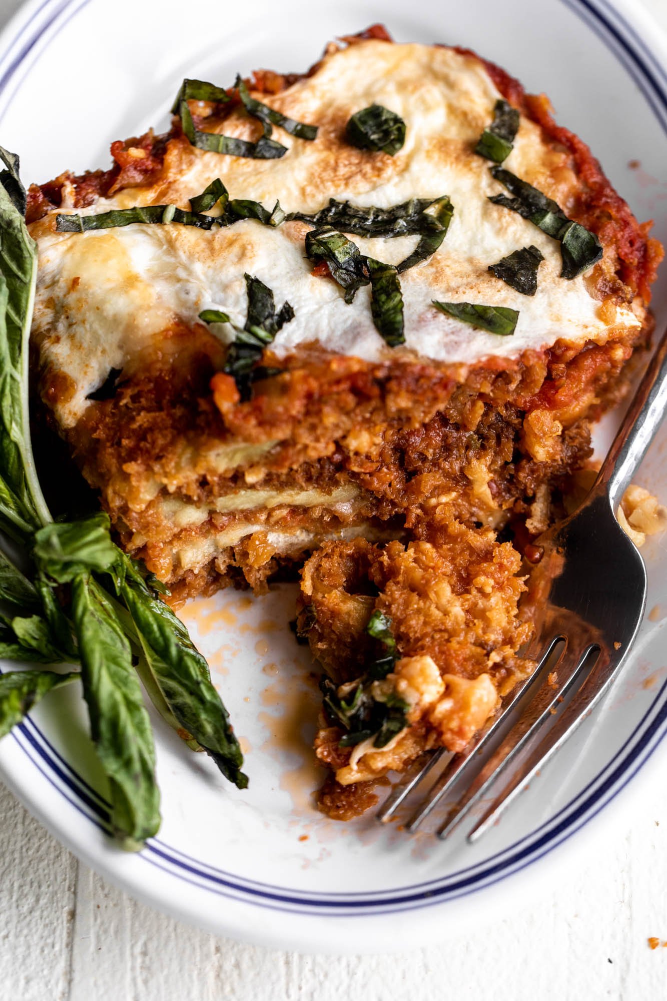 slice of eggplant parmesan.