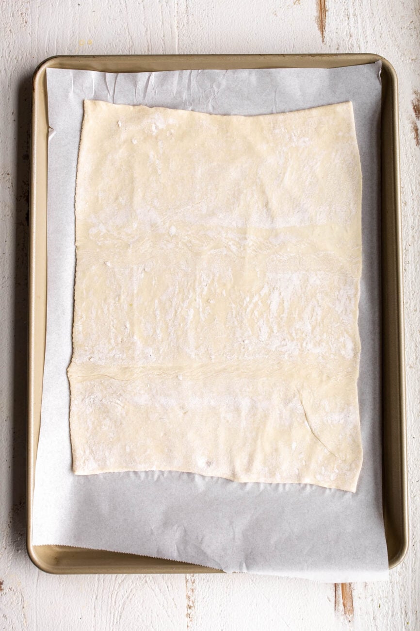 rolled out puffed pastry.