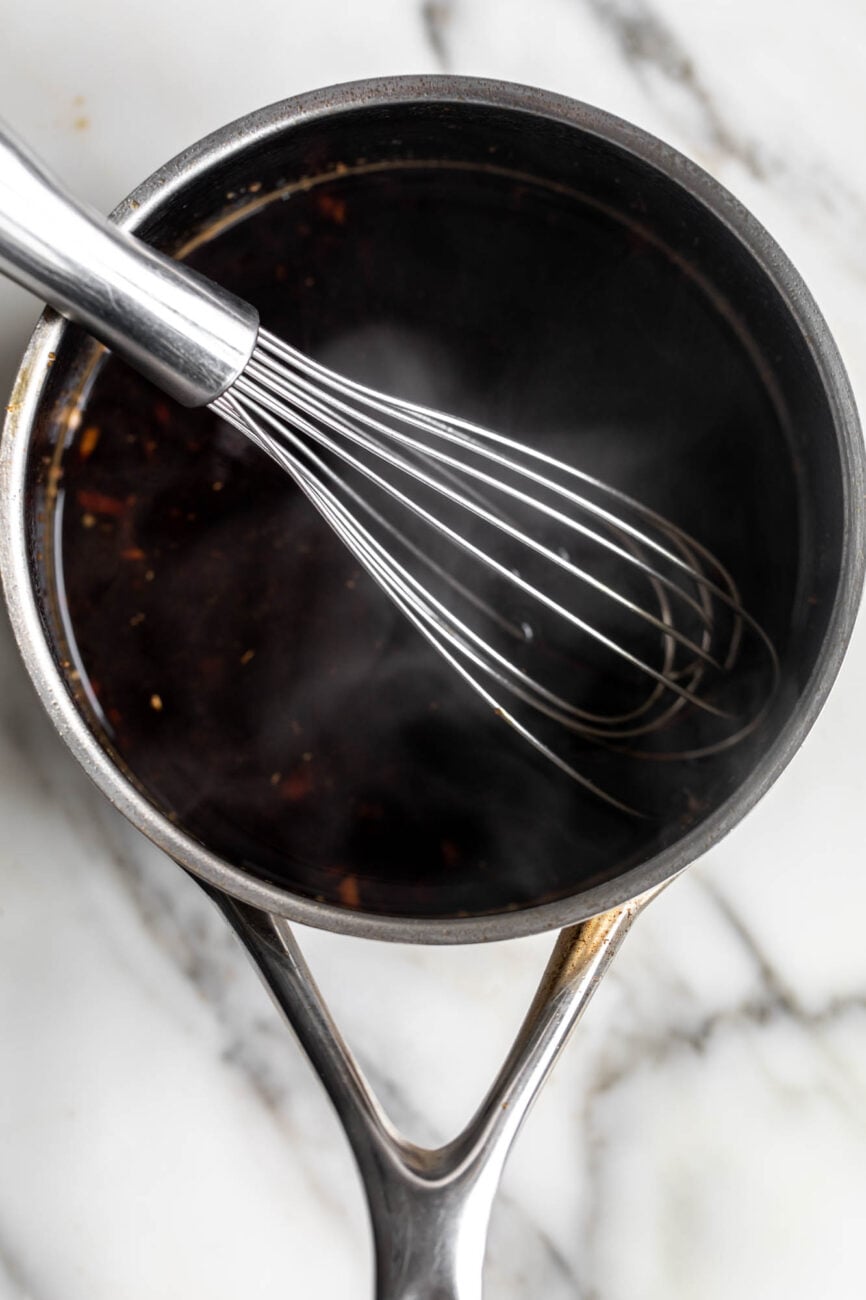 teriyaki sauce for teriyaki salmon bowl.
