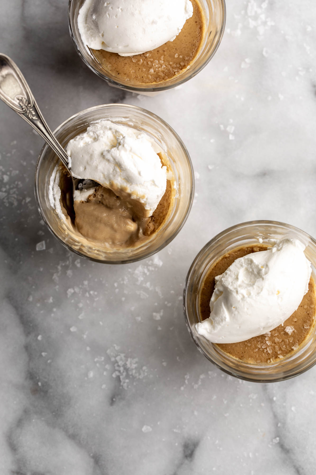 Salted Butterscotch Pots de Crème Cooking with Cocktail Rings