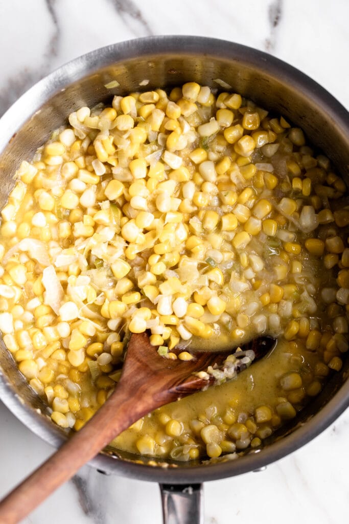 simmered corn with wine