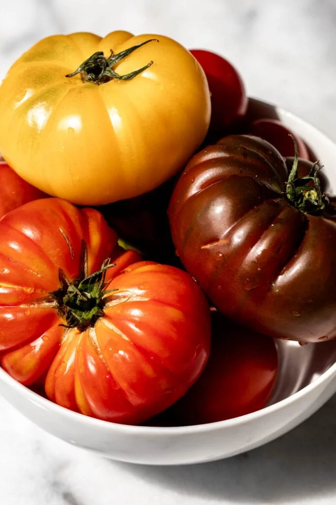 tomatoes for Tomato Salad with Tomato Buttermilk Dressing