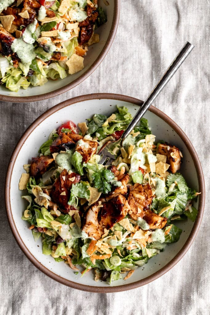 BBQ Chicken Chopped Salad in a bowl