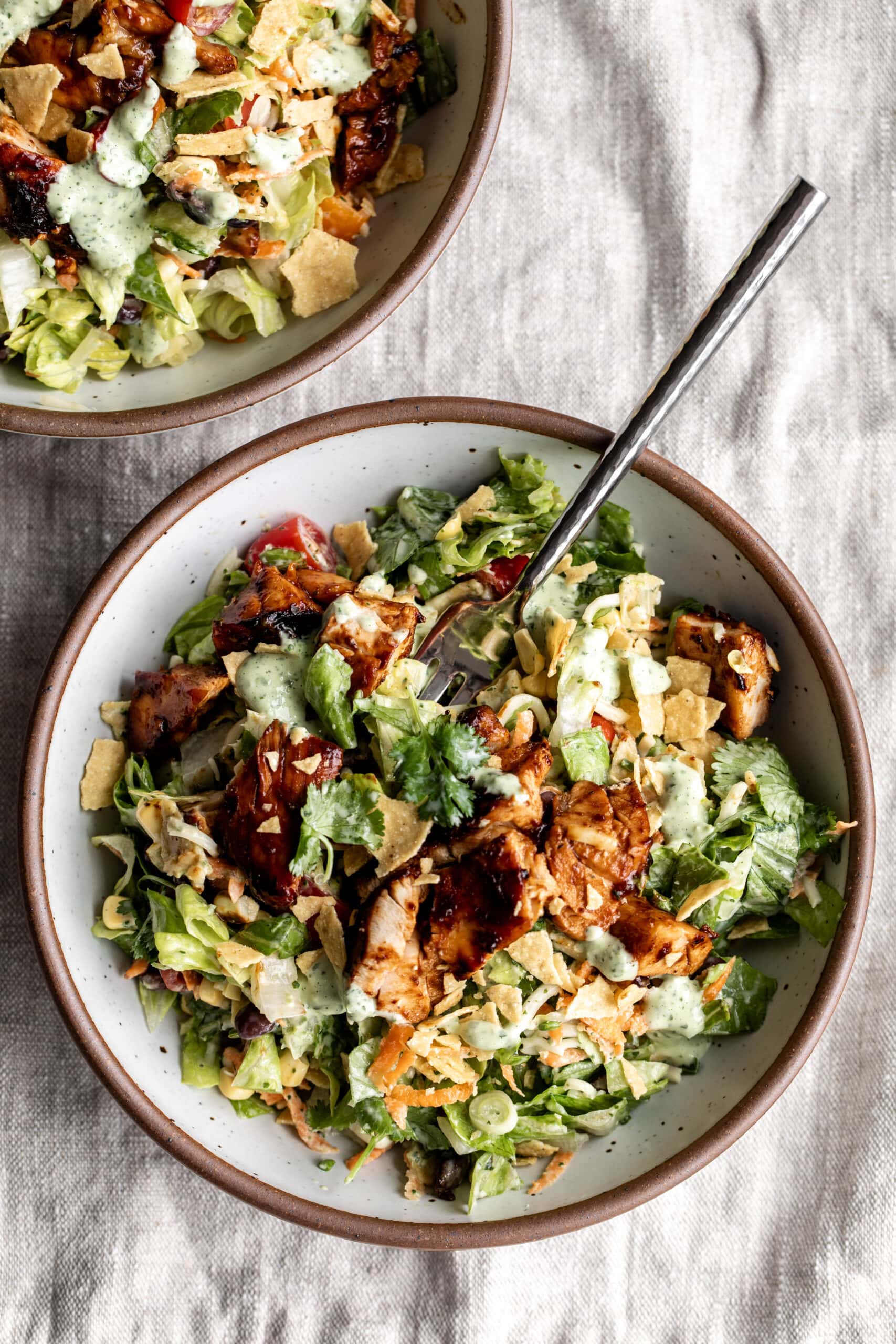 BBQ Chicken Chopped Salad in a bowl.