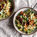 BBQ chicken chopped salad with cilantro ranch dressing.